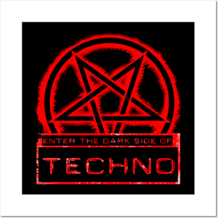 Dark side of Techno RED Posters and Art